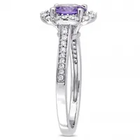 Julianna B 14K White Gold Amethyst & Diamond Ring