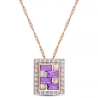 Julianna B 10K Rose Gold Amethyst & White Topaz Pendant