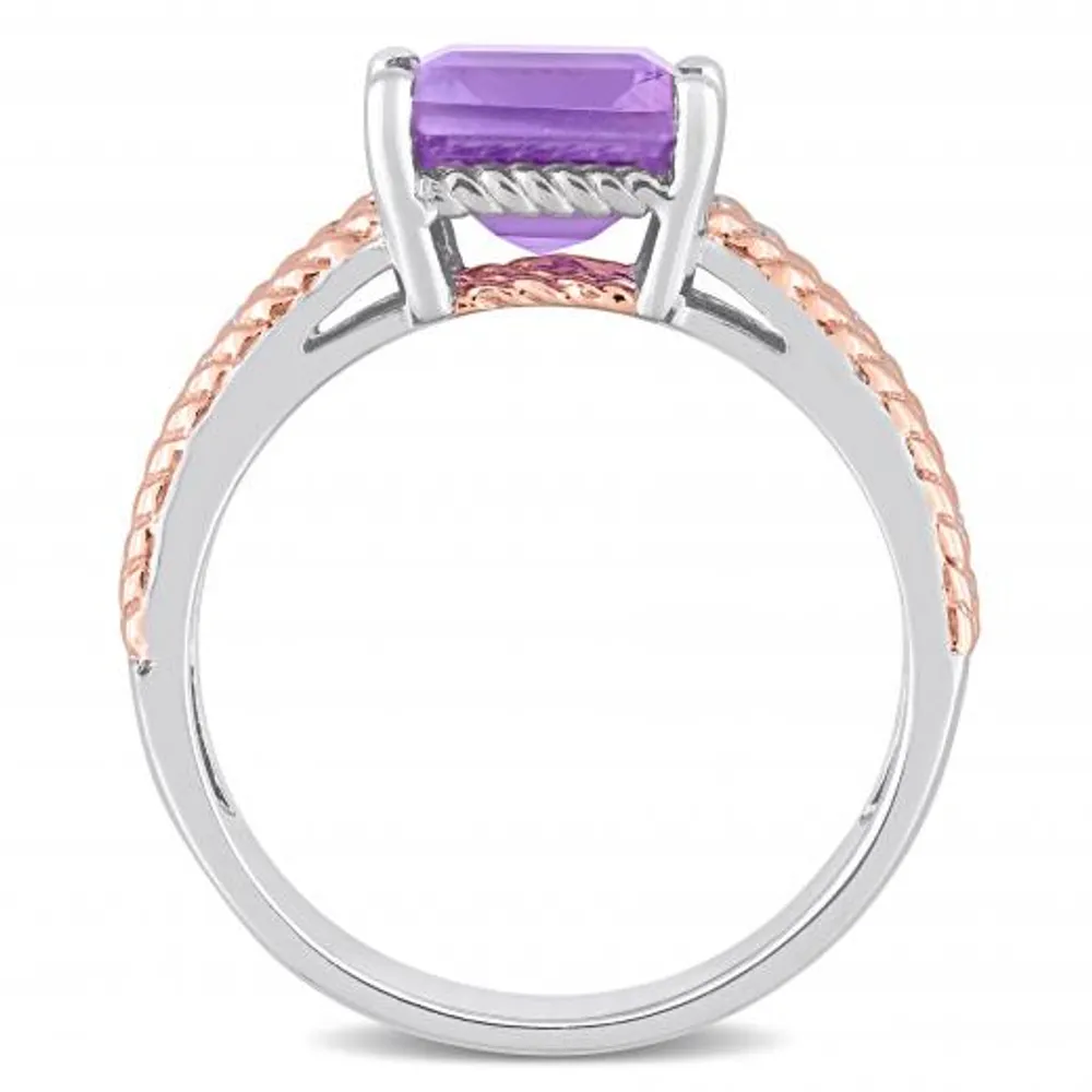 Julianna B Sterling Silver Amethyst & White Topaz Ring