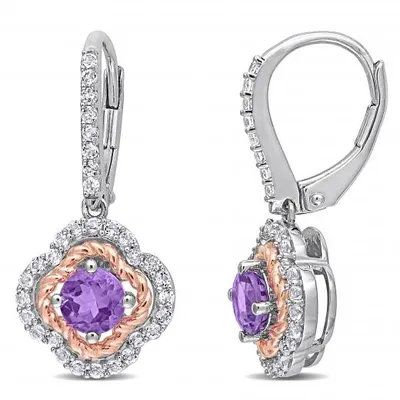 Julianna B Sterling Silver Amethyst & White Topaz Earrings