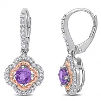 Julianna B Sterling Silver Amethyst & White Topaz Earrings