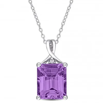 Julianna B Sterling Silver Amethyst & White Topaz Pendant