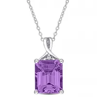 Julianna B Sterling Silver Amethyst & White Topaz Pendant