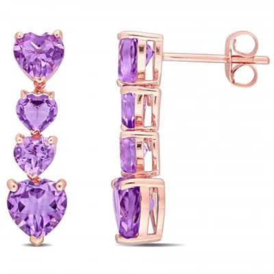 Julianna B 10K Rose Gold Amethyst Earrings