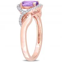 Julianna B 10K Rose Gold Amethyst & Diamond Ring