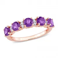 Julianna B Sterling Silver Amethyst & White Topaz Ring