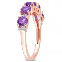 Julianna B Sterling Silver Amethyst & White Topaz Ring