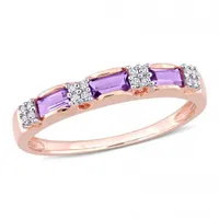 Julianna B 10K Rose Gold Amethyst & 0.07CTW Diamond Ring