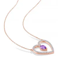 Julianna B Sterling Silver Amethyst & White Topaz Pendant