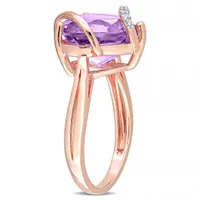 Julianna B Sterling Silver Amethyst & 0.05CTW Diamond Ring