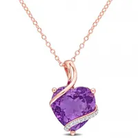 Julianna B Sterling Silver Amethyst & 0.05CTW Diamond Pendant