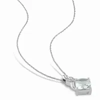 Julianna B 10K White Gold Green Quartz & 0.015CTW Diamond Pendant