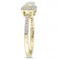 Julianna B 14K Yellow Gold Green Quartz & Diamond Ring