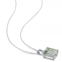 Julianna B Sterling Silver Green Quartz & White Topaz Pendant