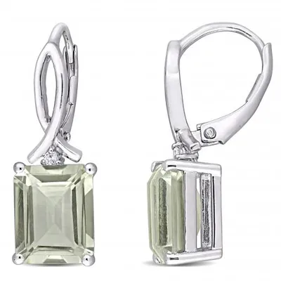 Julianna B Sterling Silver Green Quartz & White Topaz Earrings