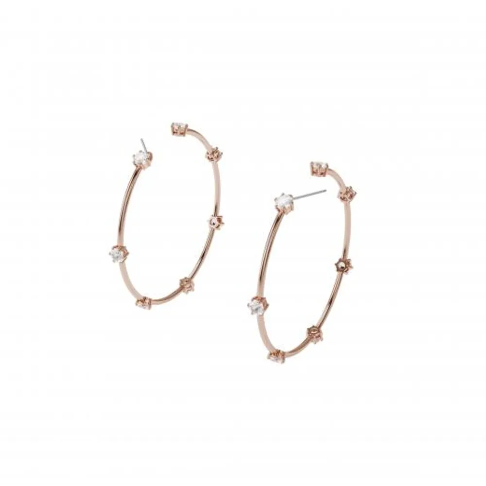 Swarovski Constella Rose Gold-Tone Hoops