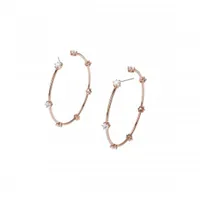 Swarovski Constella Rose Gold-Tone Hoops