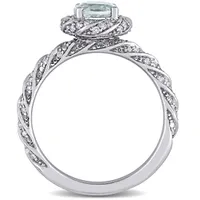 Julianna B 14K White Gold Aquamarine & 0.25CTW Diamond Ring