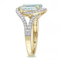 Julianna B 14K Yellow Gold Aquamarine & 0.50CTW Diamond Ring