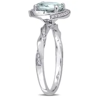 Julianna B 10K White Gold Aquamarine & 0.16CTW Diamond Ring