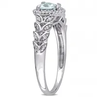 Julianna B 10K White Gold Aquamarine & 0.06ctw Diamond Ring