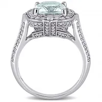 Julianna B 14K White Gold Aquamarine & Diamond Ring