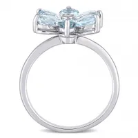 Julianna B 14K White Gold Aquamarine & 0.02CTW Diamond Ring