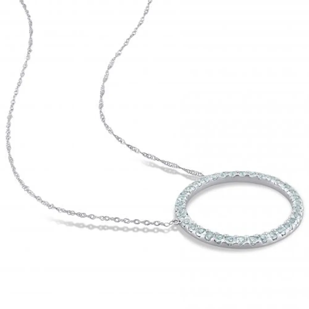 Julianna B 10K White Gold Aquamarine Pendant