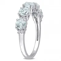 Julianna B Sterling Silver Aquamarine & White Topaz Ring