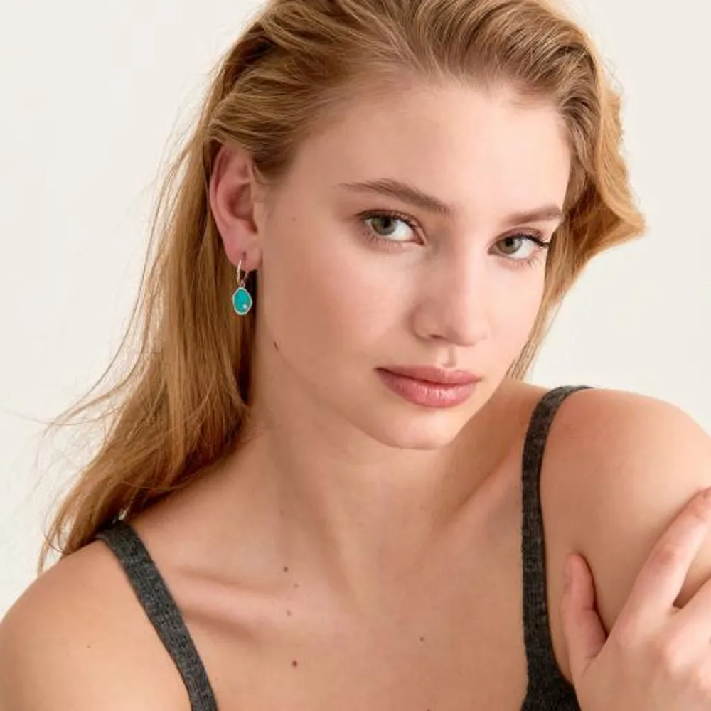 Ania Haie Tidal Turquoise Mini Hoop Earrings