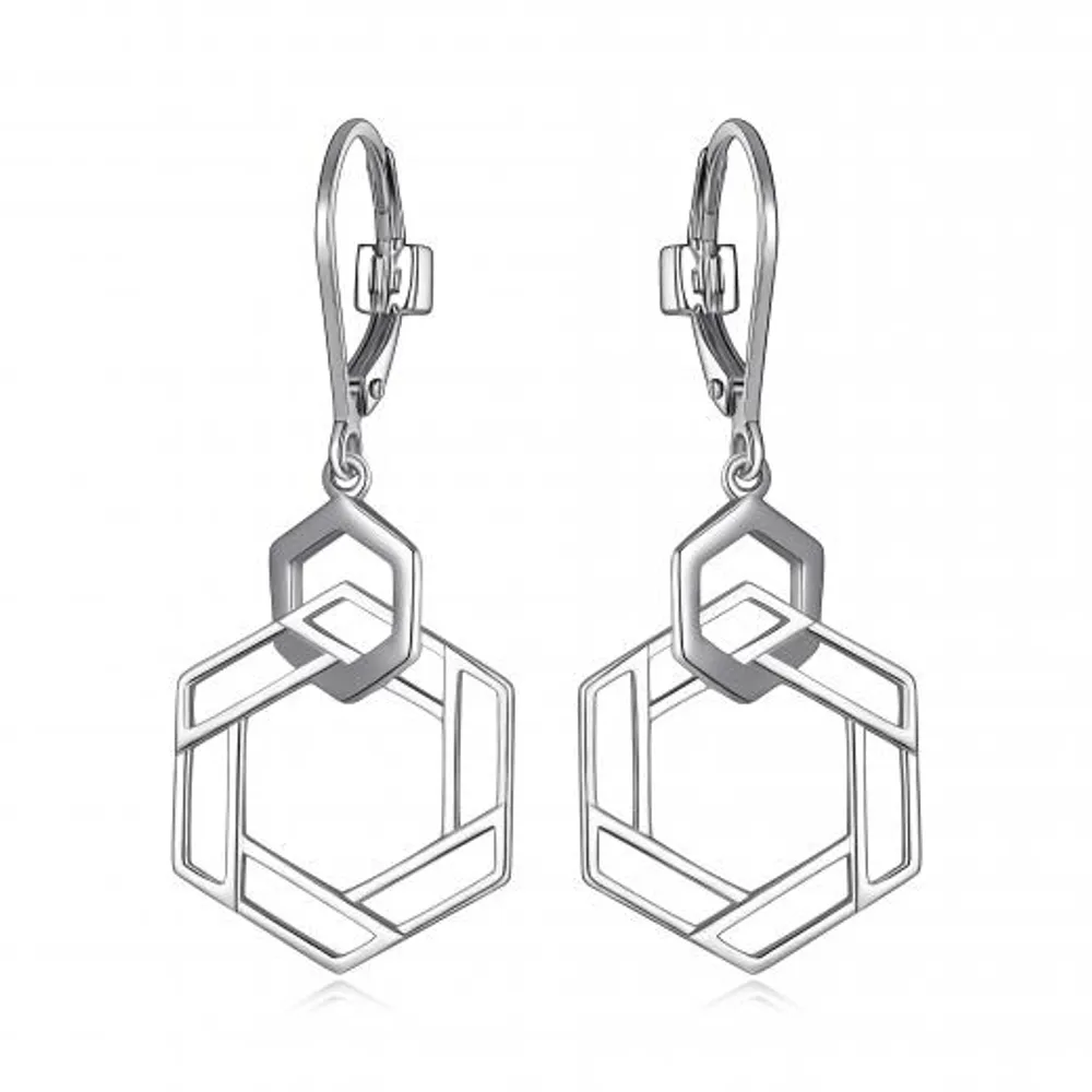 Elle Lattice Hexagon Earrings