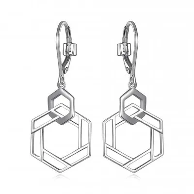 Elle Lattice Hexagon Earrings