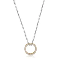 ELLE Sphere Two Tone Open Circle Necklace