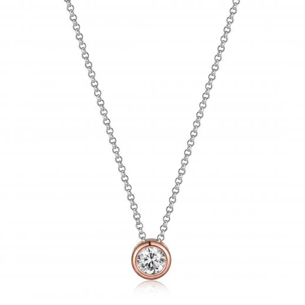 ELLE Sphere Two Tone Bezel Necklace