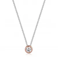 ELLE Sphere Two Tone Bezel Necklace