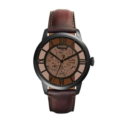 Fossil Men's Townsman Automatic Dark Brown Leather Watch