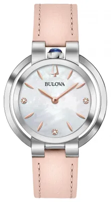Bulova Women's Rubaiyat Diamond Pink Leather Watch