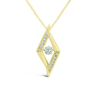 10K Yellow and White Gold 0.20CTW Dancing Diamond Pendant