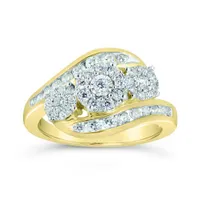 10K Yellow & White Gold 1.00CTW Multi-Stone Diamond Ring