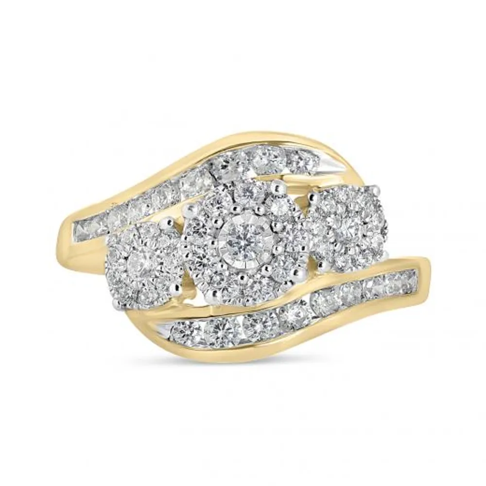 10K Yellow & White Gold 1.00CTW Multi-Stone Diamond Ring