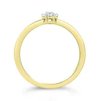 10K Yellow Gold 0.03CTW Diamond Cluster Promise Ring