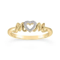 10K Yellow Gold 0.04CTW Diamond Mom Ring