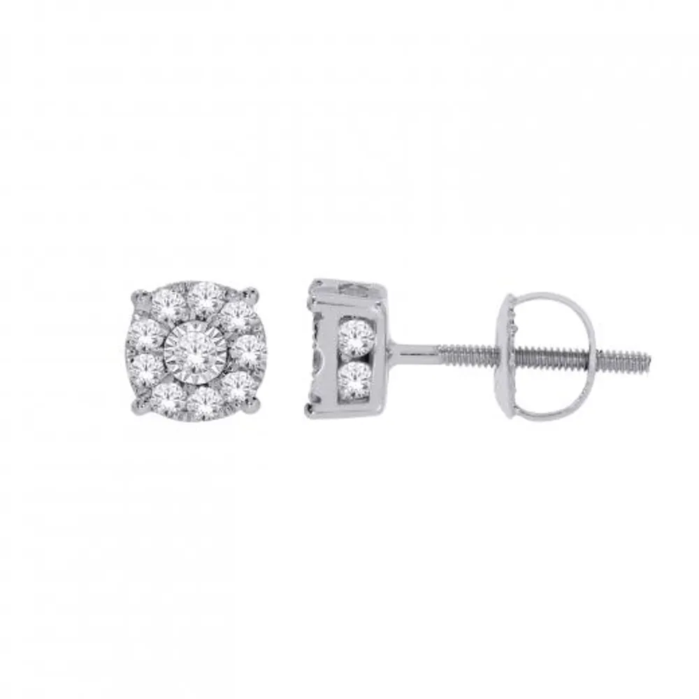 10K White Gold 0.50CTW Diamond Studs