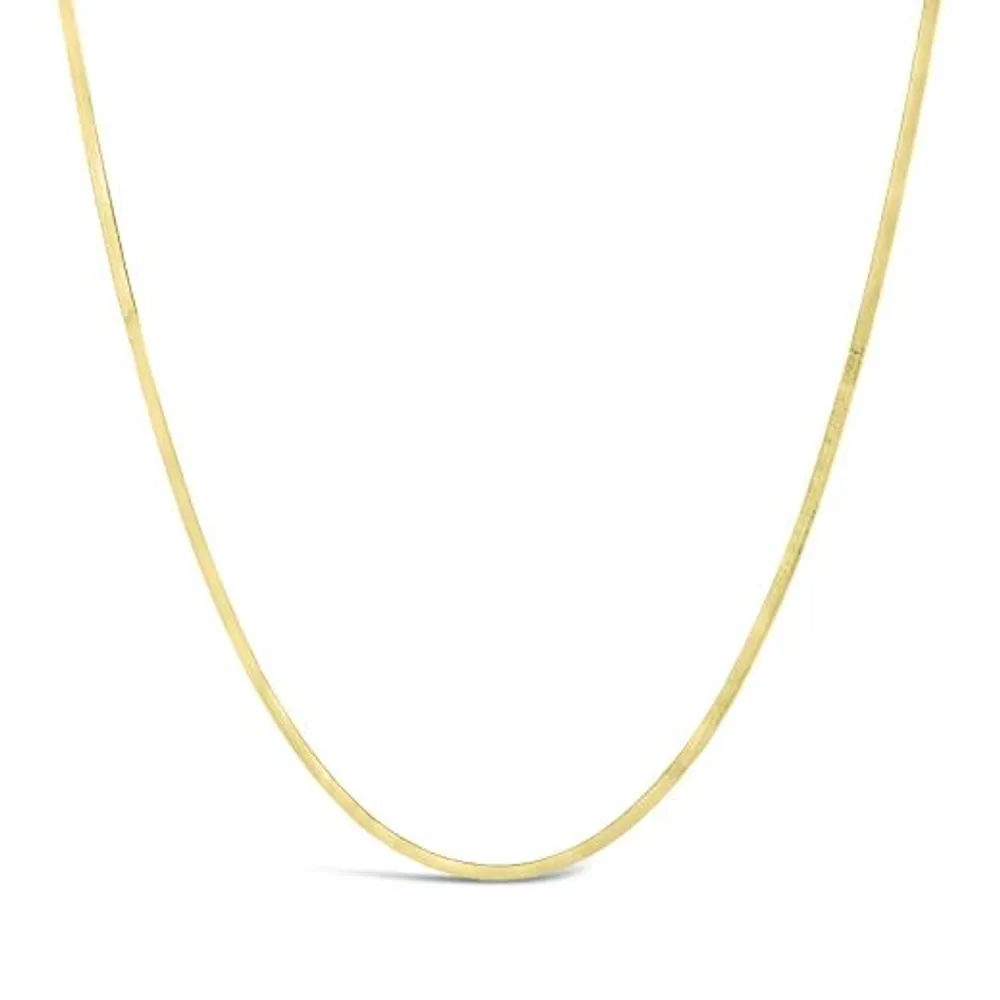 10K Yellow Gold 16" +2" 2.15mm Herringbone Necklace