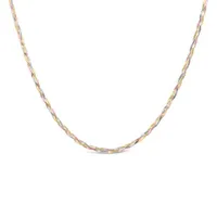 10K Tri-Colour Gold 16+2" 2.7mm Three Strands Braid Herringbone Necklace