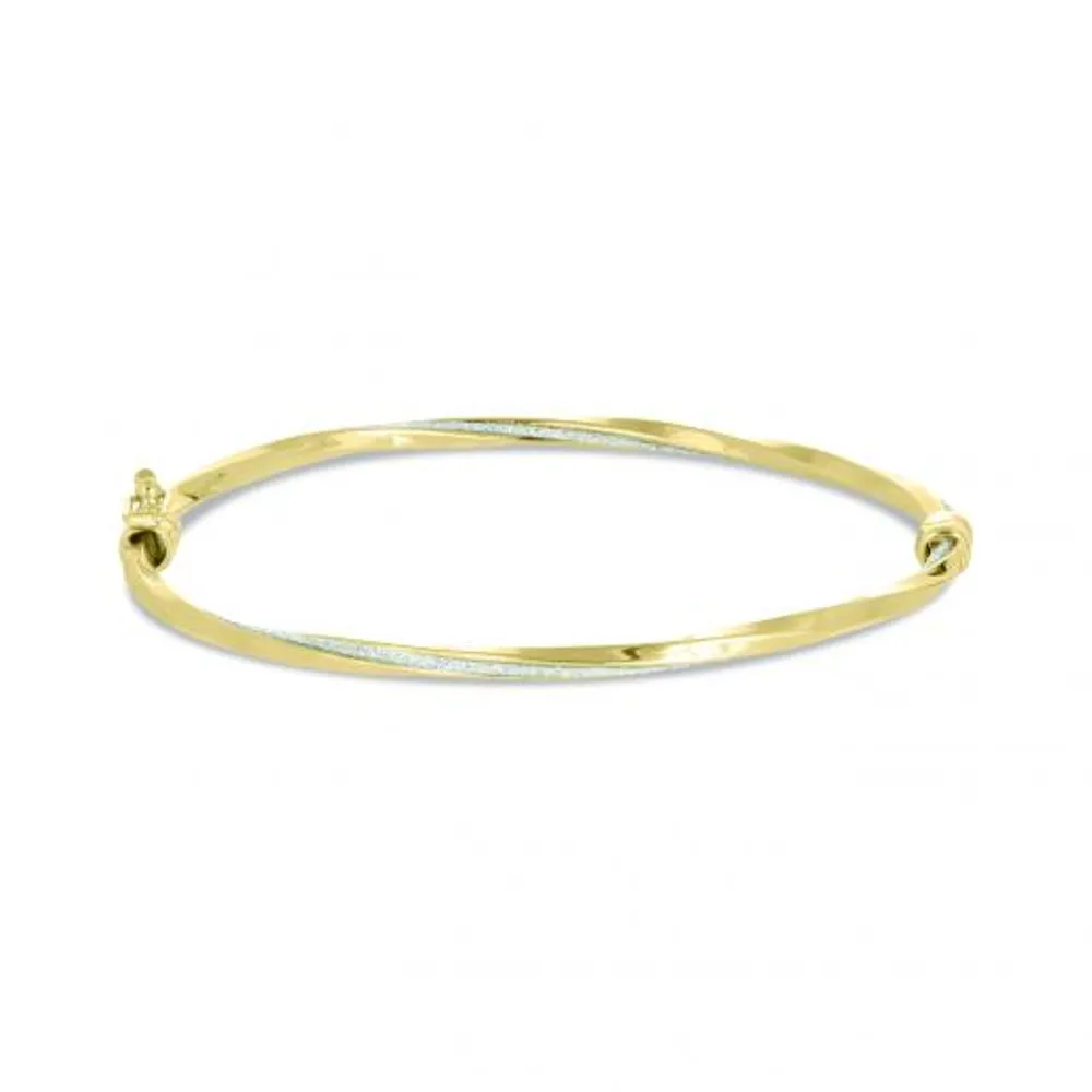 10K Yellow Gold Glitter Bangle