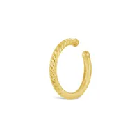 10K Yellow Gold Single Tube Diamond-Cut Cuff Earring