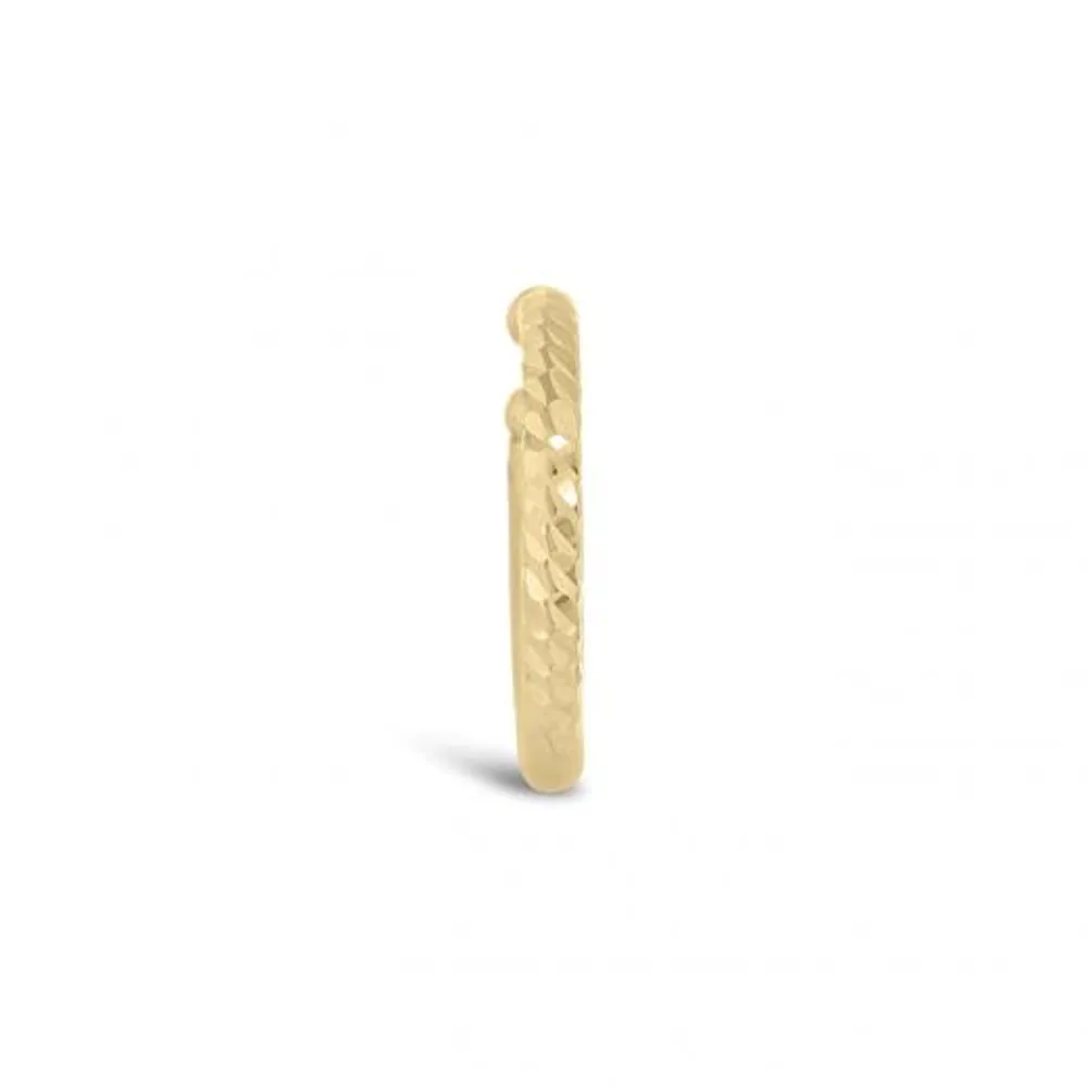 10K Yellow Gold Single Tube Diamond-Cut Cuff Earring