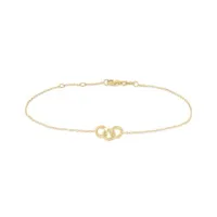 10K Yellow Gold Three Links Mirror Bracelet