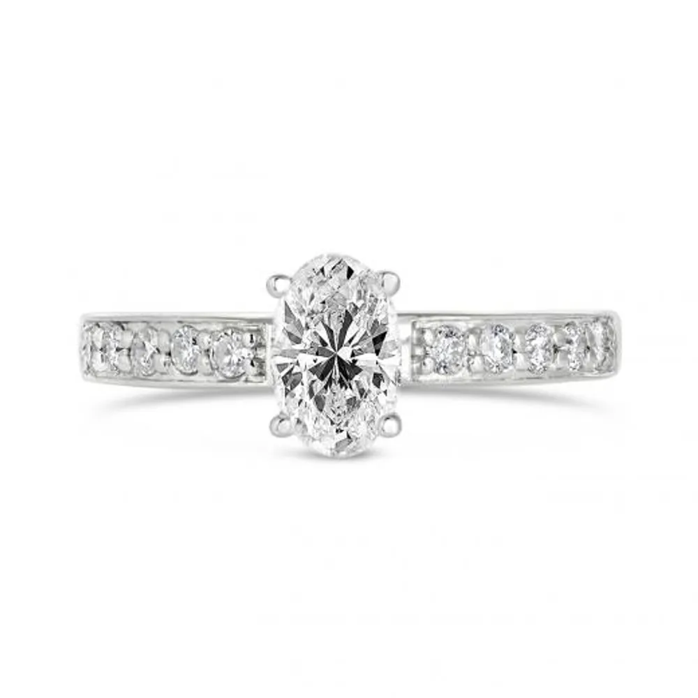 Diamond Revelations 14K White Gold Oval Bridal Ring 1.00CTW I1/I